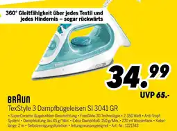 MEDIMAX Braun texstyle 3 dampfbügeleisen si 3041 gr Angebot