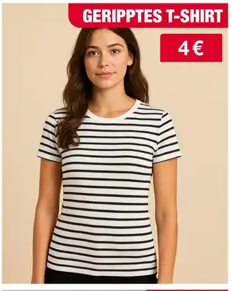 Woolworth Geripptes t-shirt Angebot