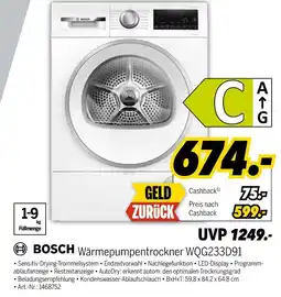 MEDIMAX Bosch wärmepumpentrockner wqg233d91 Angebot