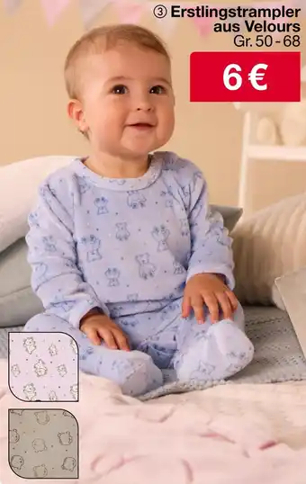 Woolworth Erstlingsstrampler aus velours Angebot