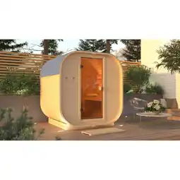 toom Baumarkt Karibu Fasssauna 'Sisco 1' naturbelassen 9 kW Ofen integrierte Steuerung 199 x 175 x 205 cm Angebot