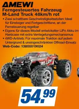 expert Techno Land AMEWI Ferngesteuertes Fahrzeug M-Land Truck 48km/h rot Angebot