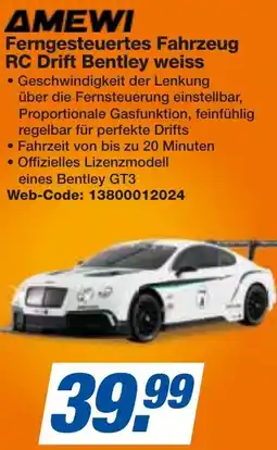 expert Techno Land AMEWI Ferngesteuertes Fahrzeug RC Drift Bentley weiss Angebot