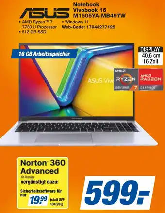 expert Techno Land ASUS Notebook Vivobook 16 M1605YA-MB497W Angebot