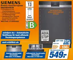 expert Techno Land SIEMENS Einbau-Geschirrspüler SN53ES06UE Angebot