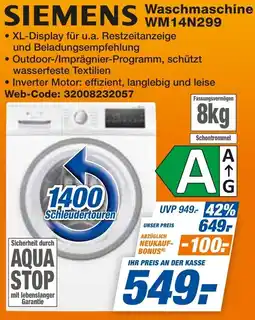 expert Techno Land SIEMENS Waschmaschine WM14N299 Angebot