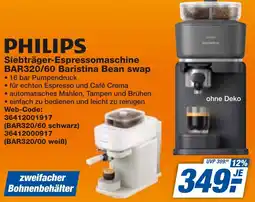expert Techno Land PHILIPS Siebträger-Espressomaschine BAR320/60 Baristina Bean swap Angebot