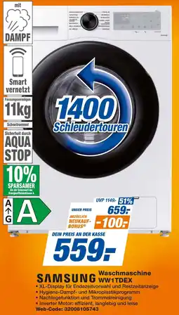 expert Techno Land SAMSUNG Waschmaschine WW1TDEX Angebot