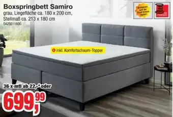 Möbelfundgrube Boxspringbett Samiro Angebot
