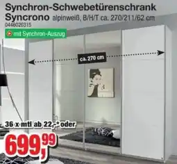 Möbelfundgrube Synchron-Schwebetürenschrank Syncrono Angebot