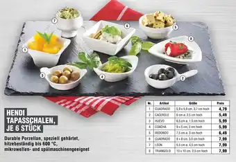 Handelshof HENDI TAPASSCHALEN, JE 6 STÜCK Angebot