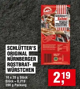 Handelshof SCHLÜTTER'S ORIGINAL NÜRNBERGER ROSTBRAT- WÜRSTCHEN Angebot