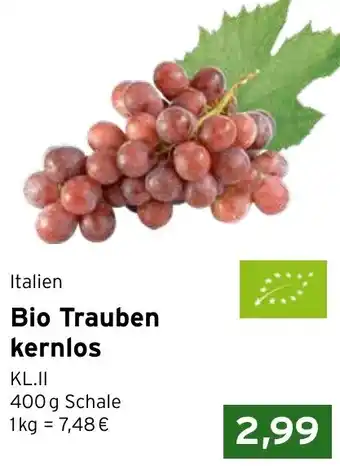 CAP Markt Bio Trauben kernlos Angebot
