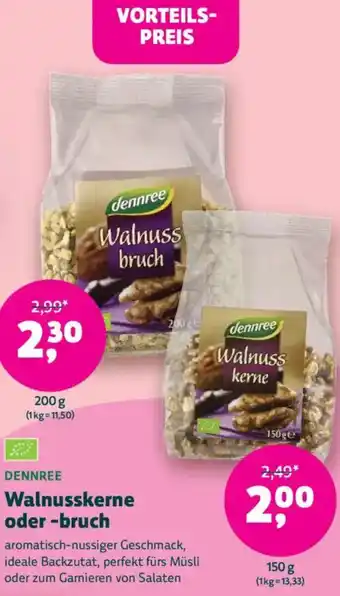 Biomarkt DENNREE Walnusskerne oder -bruch Angebot