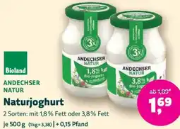 Biomarkt ANDECHSER NATUR Naturjoghurt Angebot