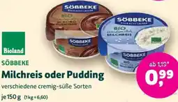 Biomarkt SÖBBEKE Milchreis oder Pudding Angebot