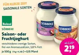 Biomarkt SÖBBEKE Saison- oder Fruchtjoghurt Angebot