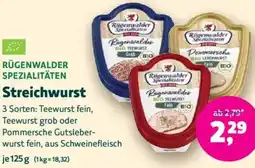 Biomarkt RÜGENWALDER SPEZIALITÄTEN Streichwurst Angebot