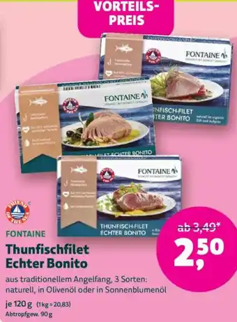 Biomarkt FONTAINE Thunfischfilet Echter Bonito Angebot