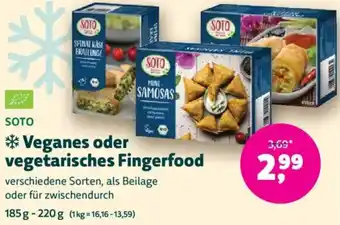 Biomarkt SOTO Veganes oder vegetarisches Fingerfood Angebot