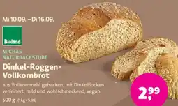 Biomarkt MICHAS NATURBACKSTUBE Dinkel-Roggen Vollkornbrot Angebot