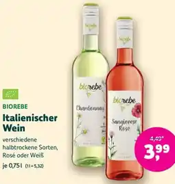 Biomarkt BIOREBE Italienischer Wein Angebot