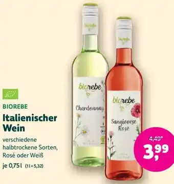 Biomarkt BIOREBE Italienischer Wein Angebot