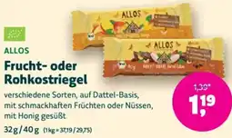 Biomarkt ALLOS Frucht- oder Rohkostriegel Angebot