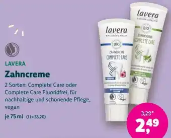 Biomarkt LAVERA Zahncreme Angebot