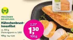 Biomarkt FREILÄNDER BIO GEFLÜGEL Hähnchenbrust Innenfilet Angebot