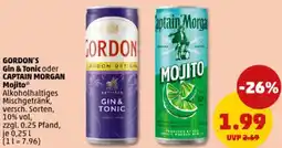 PENNY GORDON'S Gin & Tonic oder CAPTAIN MORGAN Mojito Angebot