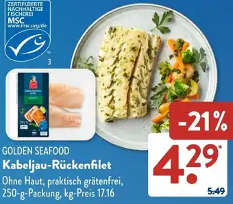Aldi Süd GOLDEN SEAFOOD Kabeljau-Rückenfilet Angebot