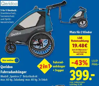 Lidl Qeridoo Fahrradanhänger Angebot