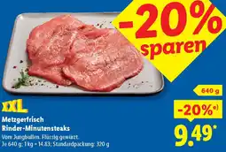 Lidl Metzgerfrisch Rinder-Minutensteaks Angebot