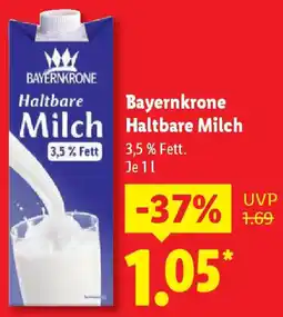 Lidl Bayernkrone Haltbare Milch Angebot