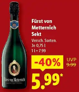 Lidl Fürst von Metternich Sekt Angebot