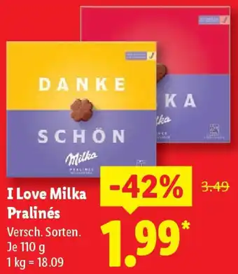 Lidl I Love Milka Pralinés Angebot