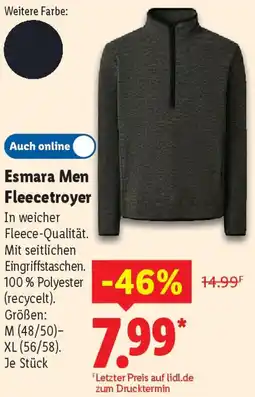 Lidl Esmara Men Fleecetroyer Angebot