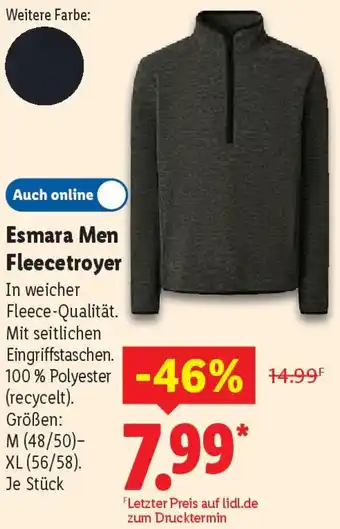 Lidl Esmara Men Fleecetroyer Angebot