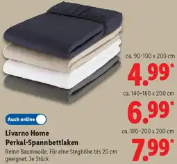 Lidl Livarno Home Perkal-Spannbettlaken Angebot