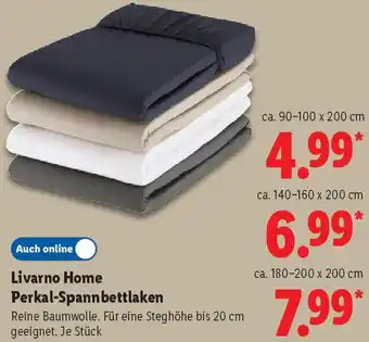 Lidl Livarno Home Perkal-Spannbettlaken Angebot