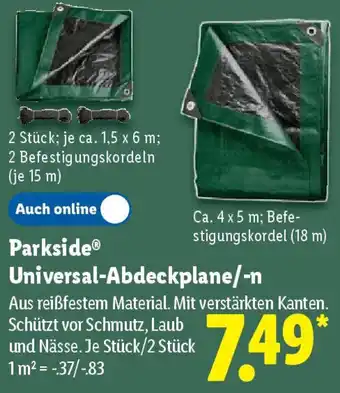 Lidl Parkside Universal-Abdeckplane/-n Angebot
