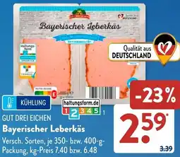 Aldi Süd GUT DREI EICHEN Bayerischer Leberkäs Angebot