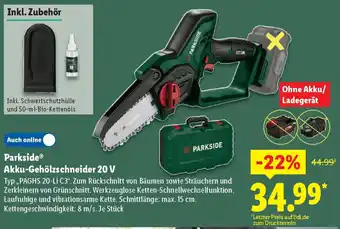 Lidl Parkside Akku-Gehölzschneider 20 V Angebot