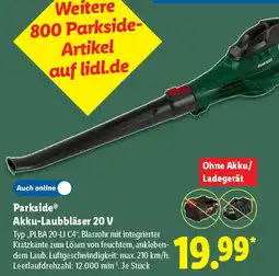 Lidl Parkside Akku-Laubbläser 20 V Angebot