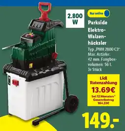 Lidl Parkside Elektro Walzenhäcksler Angebot