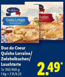 Lidl Duc de Coeur Quiche Lorraine/ Zwiebelkuchen/ Lauchtarte Angebot