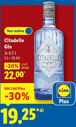 Lidl Citadelle Gin Angebot