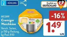 Aldi Süd MILSANI Cremiger Weichkäse Angebot
