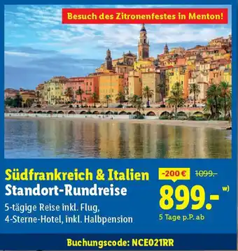 Lidl Südfrankreich & Italien Standort-Rundreise Angebot